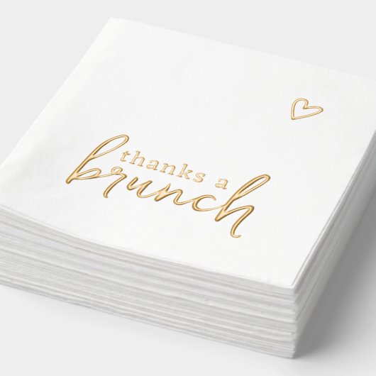 Bedankt Een Brunch Love Heart Minimalist Folie Servetten (Detail)