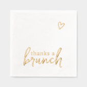 Bedankt Een Brunch Love Heart Minimalist Folie Servetten (Voorkant)