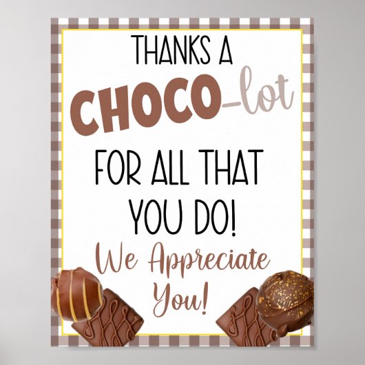 Bedankt een Choco-partij voor alles wat u waardeer Poster (Voorkant)
