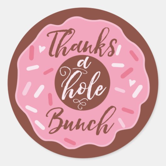 Bedankt Een eenhol Roze Donut Stickers (Voorkant)