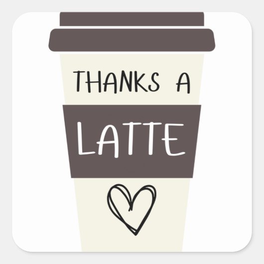 Bedankt een Latte Gift sticker (Voorkant)