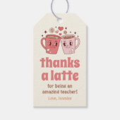 Bedankt een latte koffie leraar waardering cadeaulabel (Voorkant)
