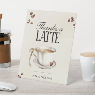 Bedankt Een Latte Love Is Brewing Shower Party Fav Reclamebord Met Voetstuk