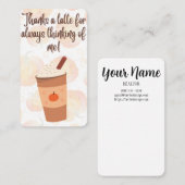 Bedankt een Latte! Pop per Visitekaartje onroerend (Voorkant / Achterkant)