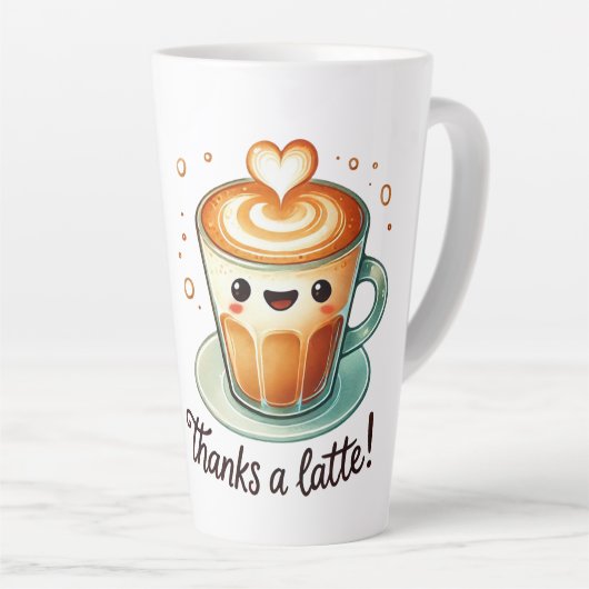 Bedankt een Latte Pun Latte Mok (Rechterhoek)