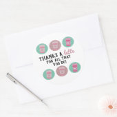 Bedankt een Latte Teacher Appreciation Gift Ronde Sticker (Envelop)