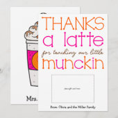Bedankt een latte Teacher Appreciation Kaart (Voorkant / Achterkant)
