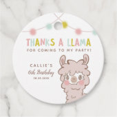 Bedankt Een Llama Alpaca Verjaardagsfeest Bedankjes Labels (Voorkant)