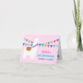 Bedankt een Llama Roze Verjaardagsfeestje Dank u (Voorkant)