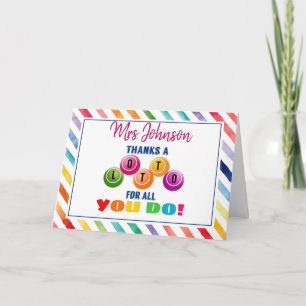 bedankt een Lotto voor alles wat je vrijwilligersw Kaart