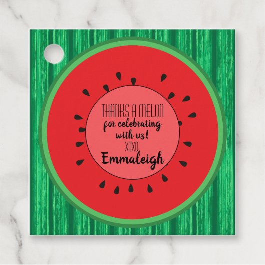 Bedankt een meloen Verjaardag Watermeloen klein Bedankjes Labels (Voorkant)