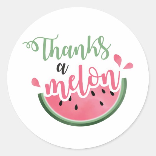 Bedankt een meloen Watermeloen eerste verjaardag D Ronde Sticker (Voorkant)
