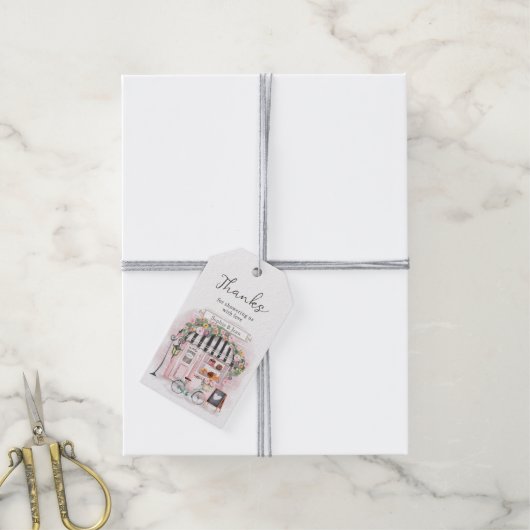 Bedankt Eiffel Paris Parijse Baby shower Cadeaulabel (Met Touw)