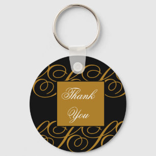 Bedankt Elegant Gold Swirls Sleutelhanger