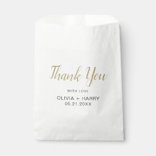 Bedankt Elegant Script Modern White Wedding Bedankzakje