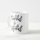 Bedankt en dankbaar koffiemok (Voorkant links)