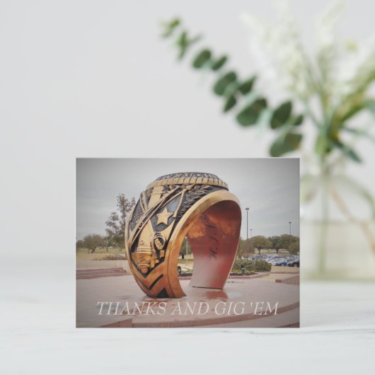 Bedankt en Gig'Em Briefkaart (Staand voorkant)