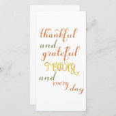 Bedankt en Grateful kaart (Voorkant / Achterkant)