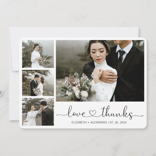 Bedankt en liefhebbers Hart Script Weduwfoto (Voorkant)