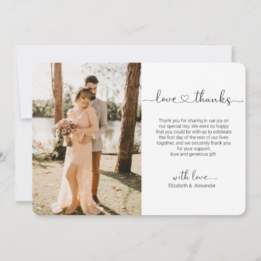 Bedankt en liefhebbers Hart Script Weduwfoto Colla (Achterkant)