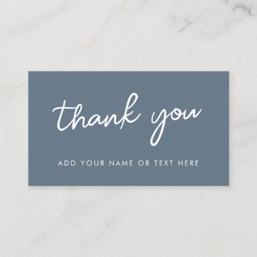 Bedankt Enclosure Kaart | Minimaal blauw grijs (Voorkant)