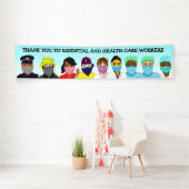 Bedankt essentiële en zorgverleners spandoek (Insitu)