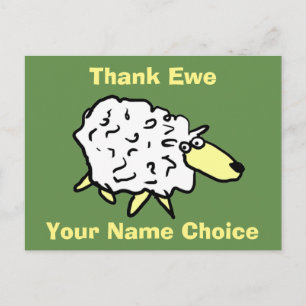 Bedankt Ewe Fun Sheep Design Briefkaart