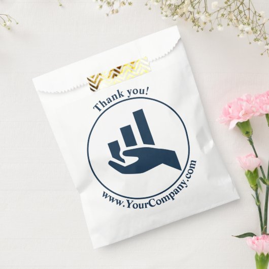 Bedankt Financieel Planner Wit-Blauwe Favor Tas Bedankzakje (Gezegeld)