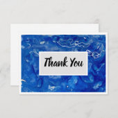 Bedankt Flat 3,5" x 5" Notecard - Blauw (Voorkant / Achterkant)