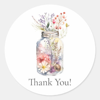 "Bedankt" Floral Jar Florist Business Sticker