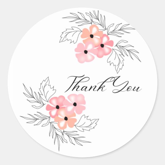 Bedankt Floral Sticker (Voorkant)