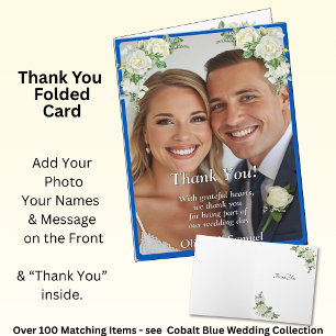 Bedankt - Foto op Cobalt Blue & White Roses