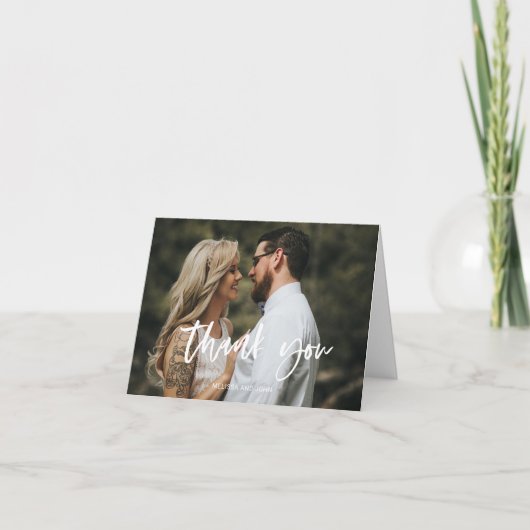 Bedankt Foto Wedding Kaart (Voorkant)