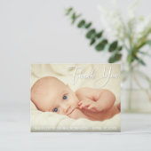 Bedankt | Foto Zachte Moderne Baby Briefkaart (Staand voorkant)