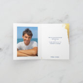 BEDANKT FOTOKAART verguld gouden marine script (Binnen)