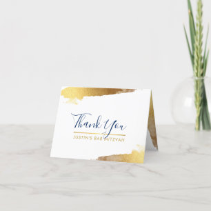 BEDANKT FOTOKAART verguld gouden marine script