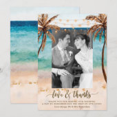 bedankt foto's strand tropische bruiloft (Voorkant / Achterkant)