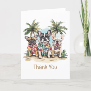 Bedankt Franse Bulldogs met Hawaiiaanse Shirten