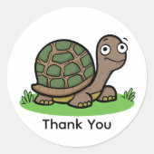 Bedankt Funny Tortoise Ronde Sticker (Voorkant)