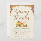 BEDANKT GEVEN | bloemendiner met Thanksgiving Kaart (Voorkant)