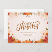 Bedankt geven briefkaart (Voorkant / Achterkant)