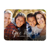 Bedankt geven | Glitz Faux Glitter Photo Overlay Magneet (Horizontaal)