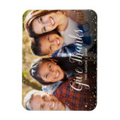 Bedankt geven | Glitz Faux Glitter Photo Overlay Magneet (Verticaal)