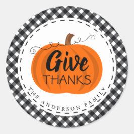 Bedankt geven | Thanksgiving pompoen Buffalo-speld Ronde Sticker