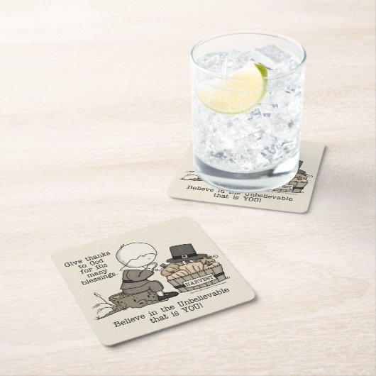 Bedankt geven vierkante kartonnen onderzetter (Insitu)