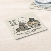 Bedankt geven vierkante kartonnen onderzetter (Schuin)