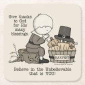 Bedankt geven vierkante kartonnen onderzetter (Voorkant)