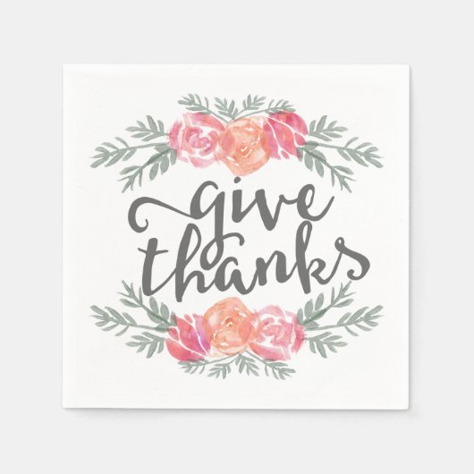 Bedankt geven | Waterverf Florence Thanksgiving Servet (Voorkant)