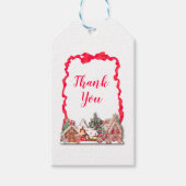 Bedankt Gingerbread Gingham Cadeaulabel (Voorkant)