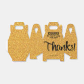 BEDANKT Gold Faux Glitter Bedankdoosjes (Uitgevouwen)